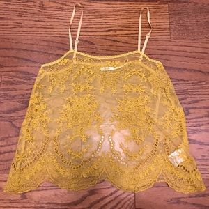 Sheer embroidered tank