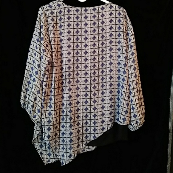 ABStudio chiffon top w rayon knit underlay - sz XL - Picture 5 of 6