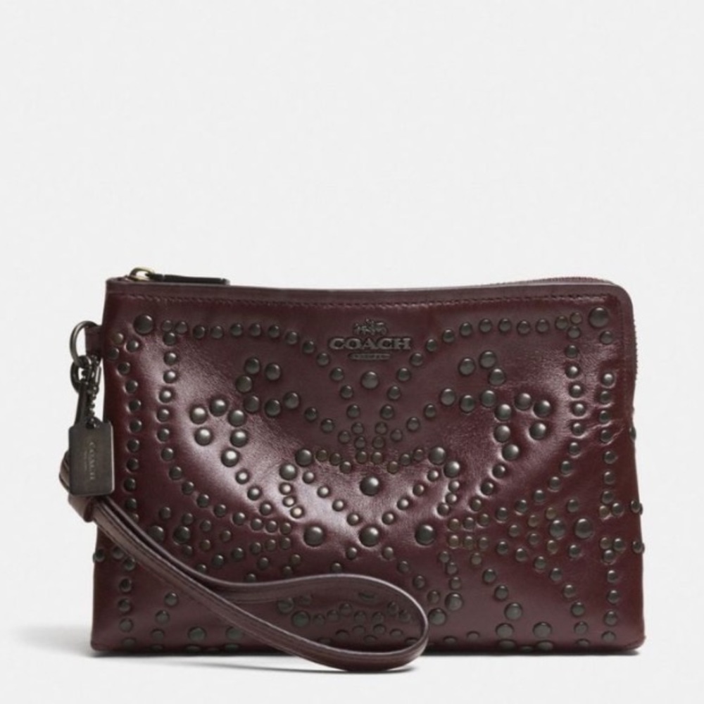 Coach Mini Studs Large Wristlet in leather