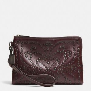 Coach Mini Studs Large Wristlet in leather
