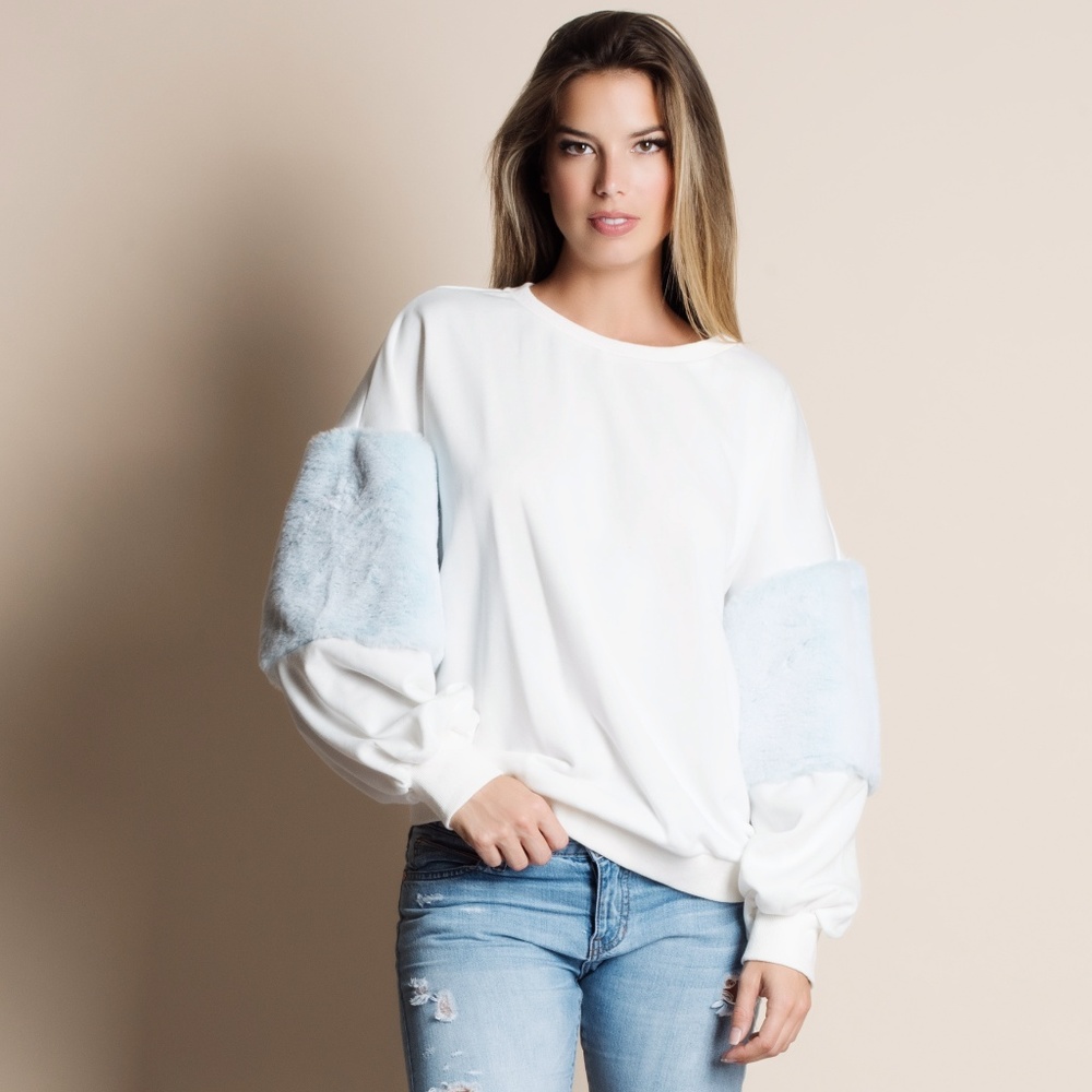 Oversized Sleeve Fur Sweater