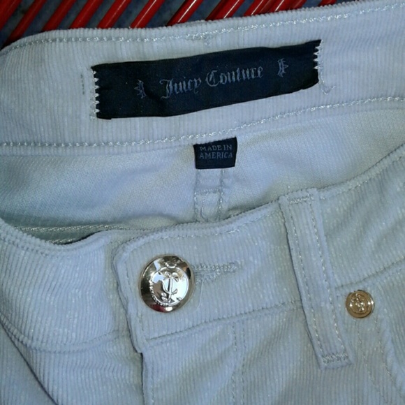 JUICY COUTURE SKINNY SILVER CORDUROY PANTS - Picture 2 of 5