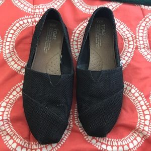 Toms black burlap