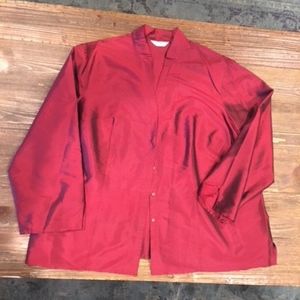 Custom Made Silk Mandarin Blouse in Garnet