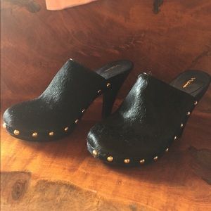 Ladies Nina Black Faux Hair Clogs