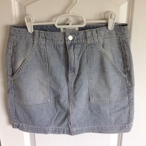 Madewell denim pin striped skirt 6