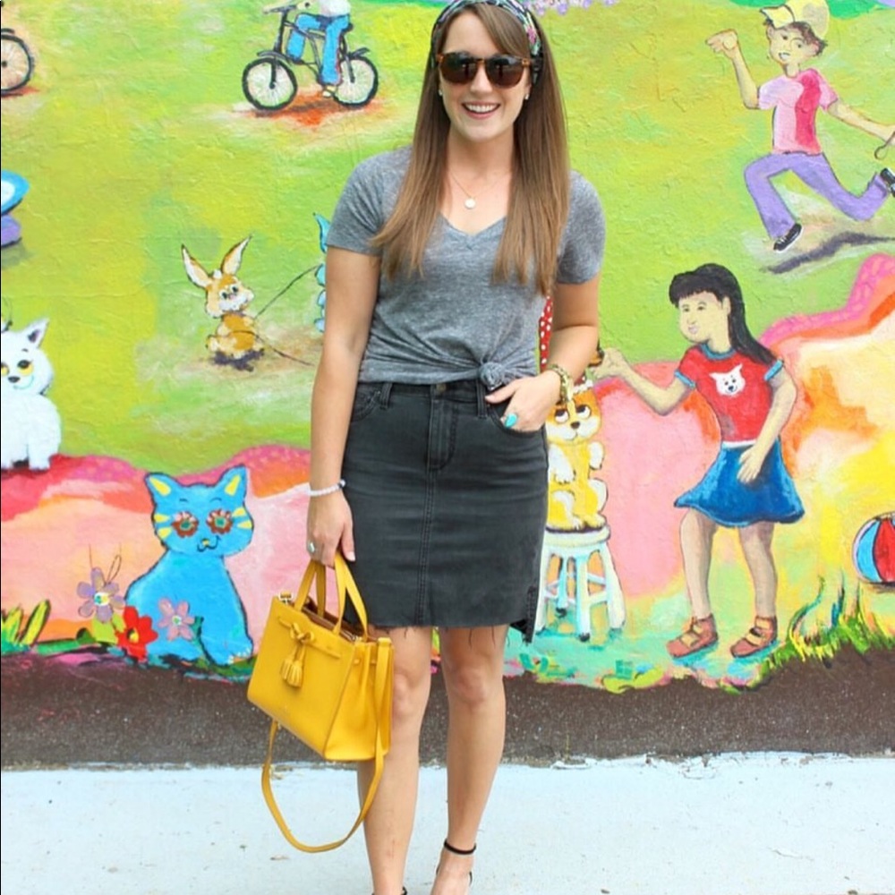 Joe's Jeans Black Denim Step Hem Skirt