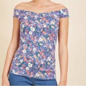 STYLISH SURPRISE FAIL! Lilac off-shoulder top 1X