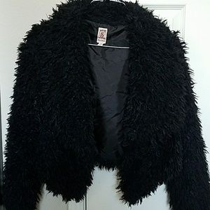 Black Shag Shrug Jacket