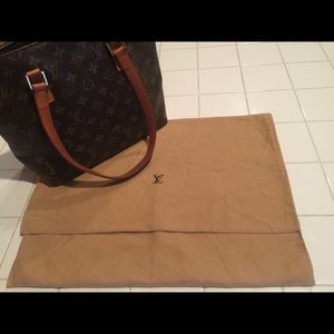 Brown Leather Louis Vuitton Tote Bag