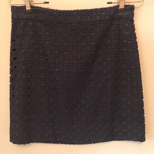 [J. Crew] Navy Lace Skirt