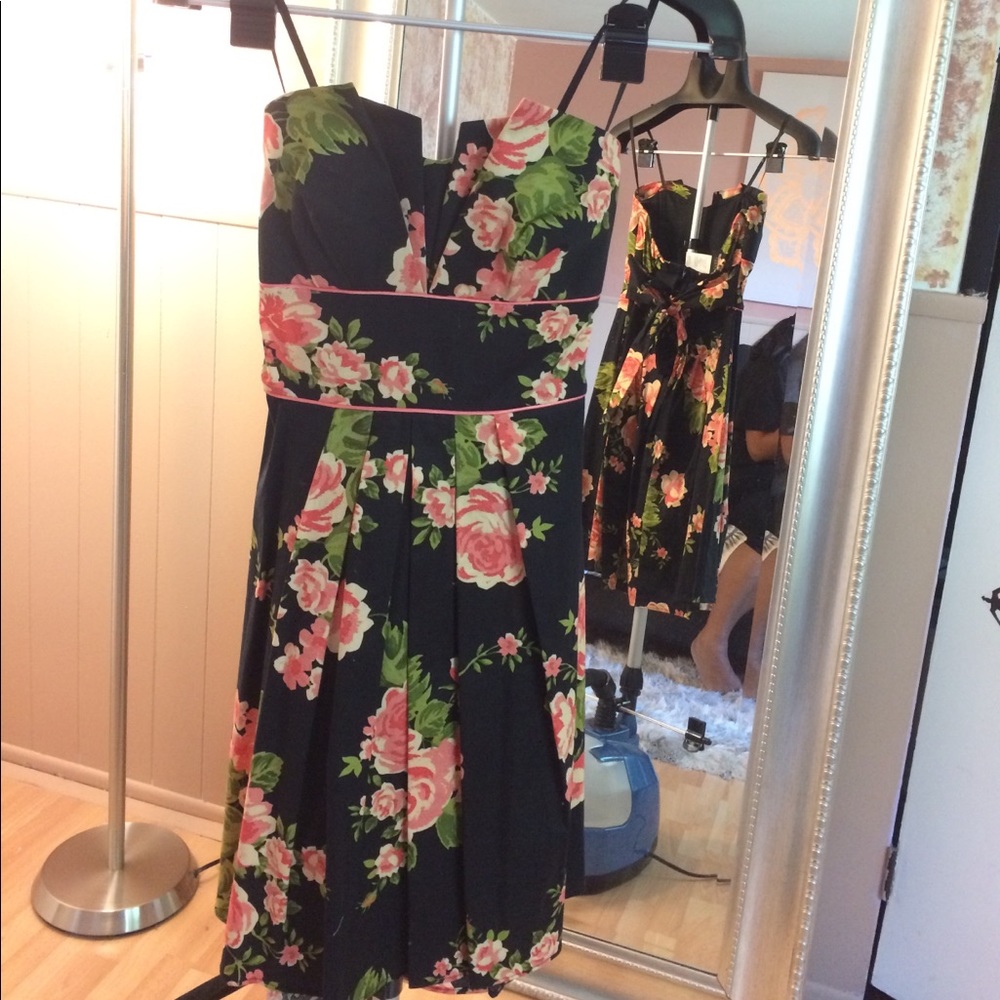 Strapless floral dress