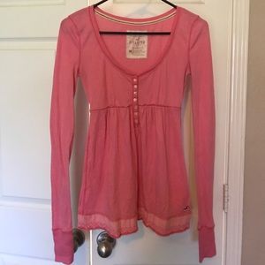 hollister babydoll top long sleeve