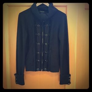 WHBM - Black Knit Zip Up Jacket