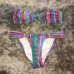 VS colorful bandeau bikini swimsuit