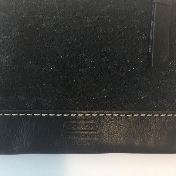 {Coach} Card Case Holder Wallet Black Jaquard - Picture 2 of 3
