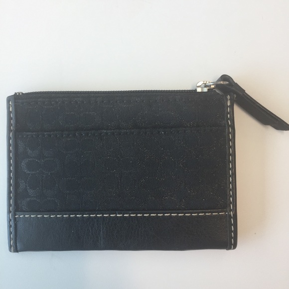 {Coach} Card Case Holder Wallet Black Jaquard - Picture 3 of 3