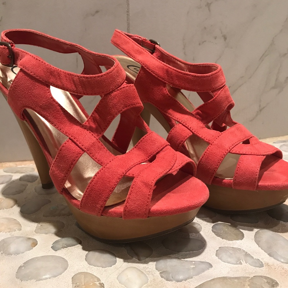 Coral pink heels