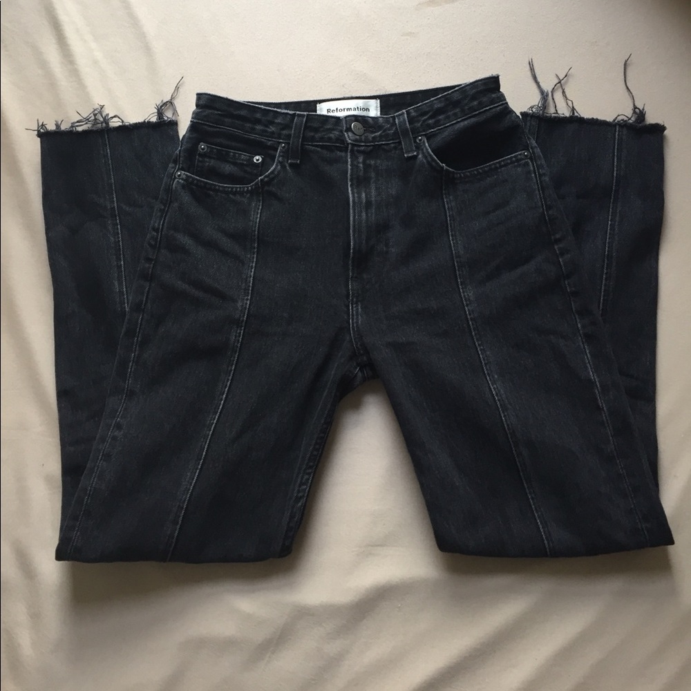 Reformation Black Seamed Jean