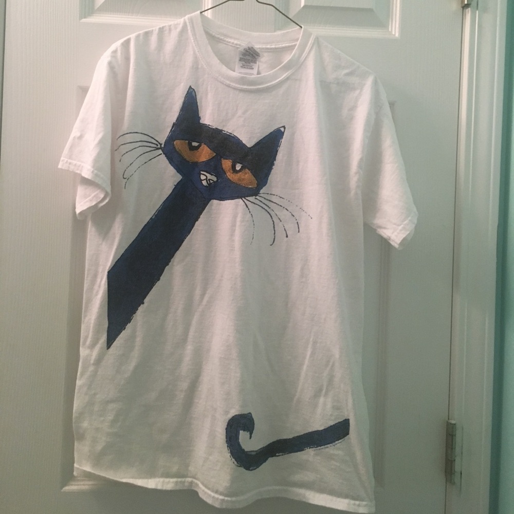Pete The Cat Teacher Cotton Tee Shirt Medium
