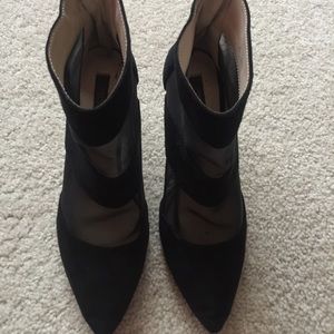 Zara Shoes - Zara Mesh + Suede Heeled Booties Zara Shoes - Zara Mesh + Suede Heeled Booties