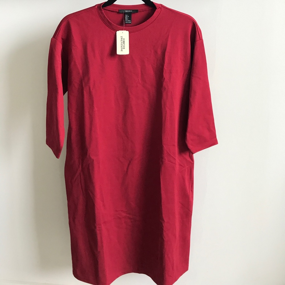 FOREVER 21 Burgundy Quarter Sleeve Dress