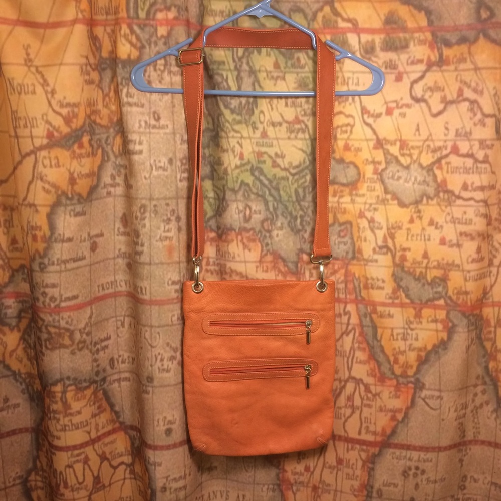 🔥Summer CrossBody Leather Soft Orange Purse