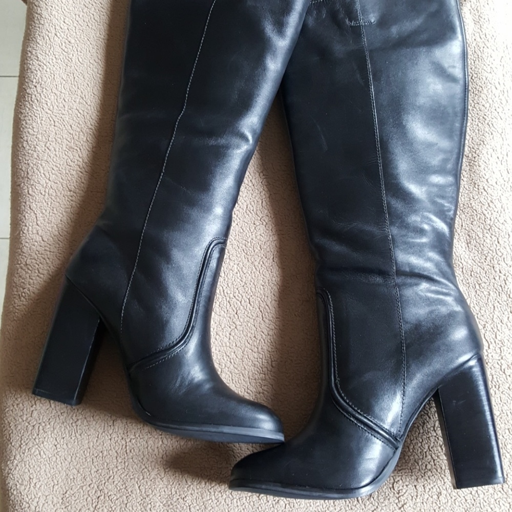 Black leather boots