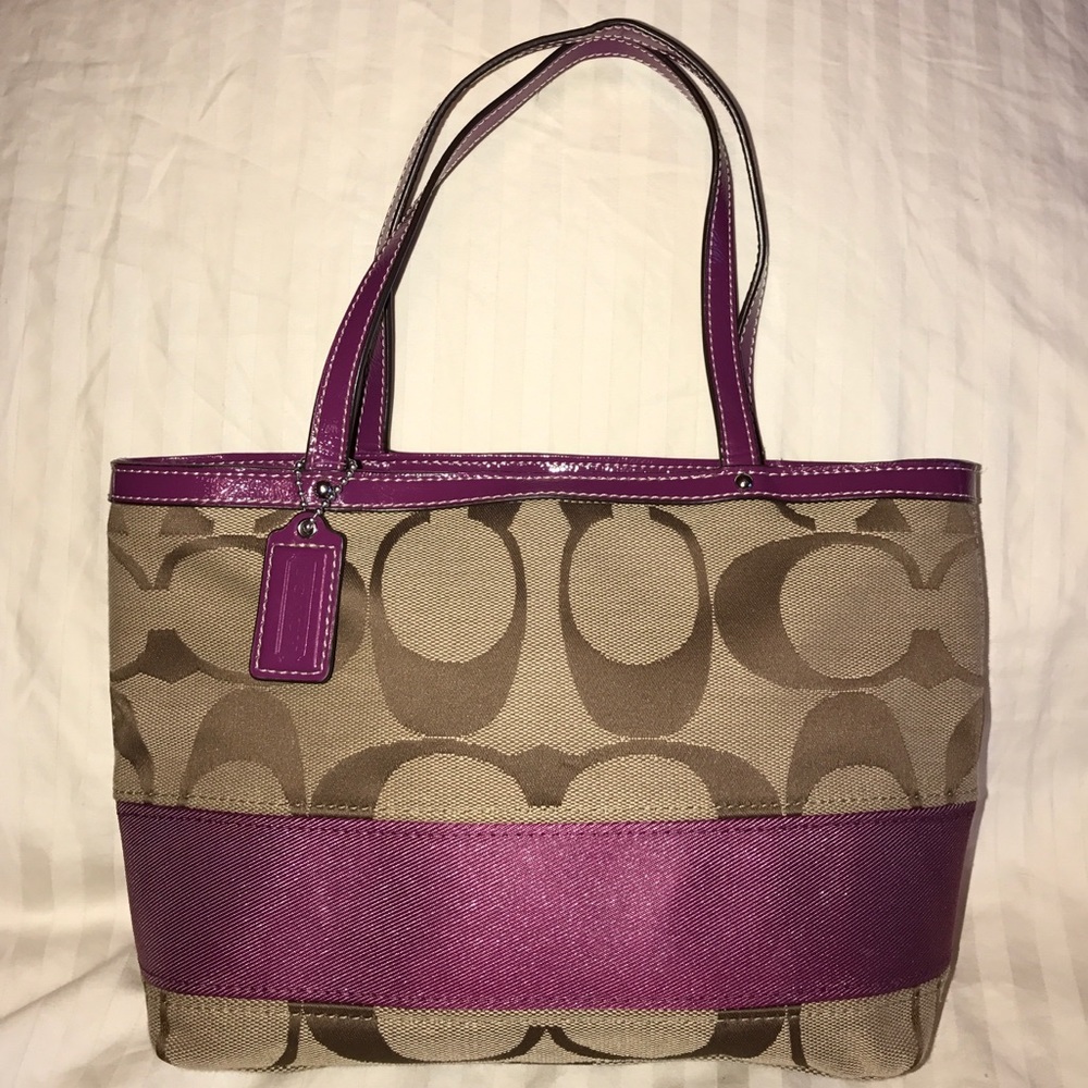 Coach Signature Stripe Too Handle Tote