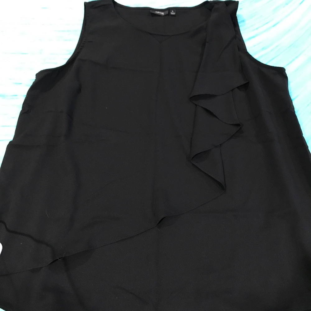APT 9 SLEEVELESS FLOWY TOP XL - BLACK
