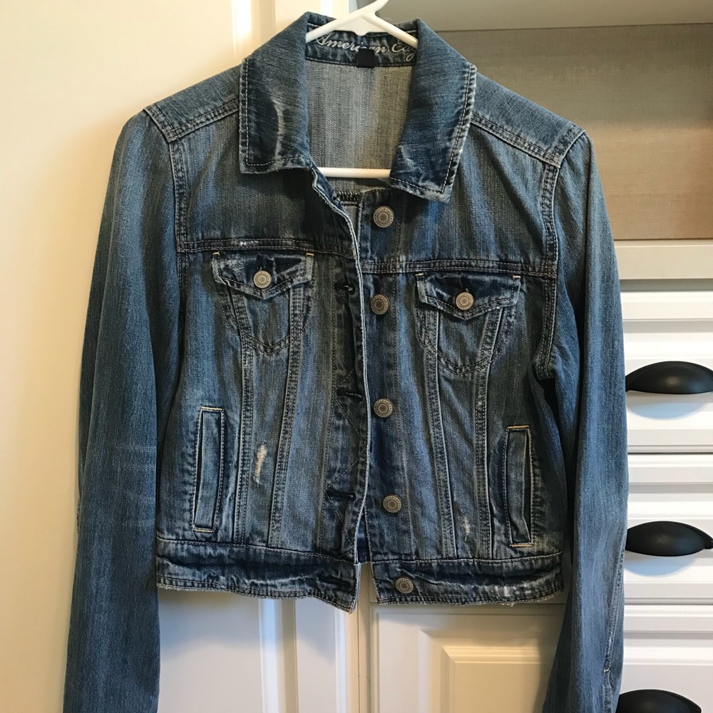 Cropped American Eagle Denim Jacket - Worn Once