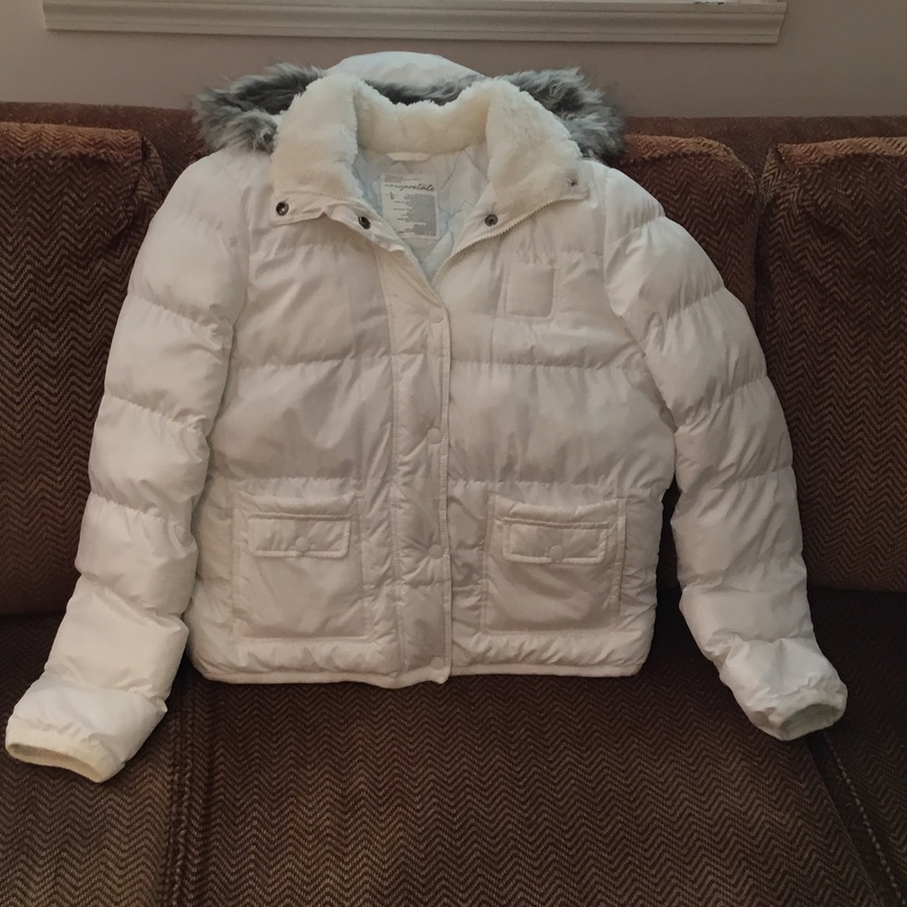 Baby it’s cold outside. White Aeropostale coat.