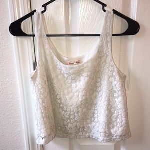 White Lace Crop-top