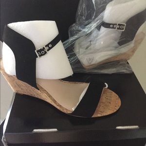 Torrid brand wedge sandals. Soft black straps 10.5