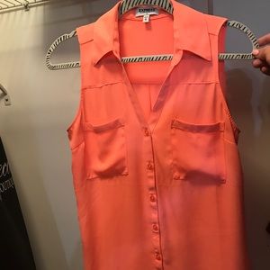 Express portfolio button up sleeveless tank