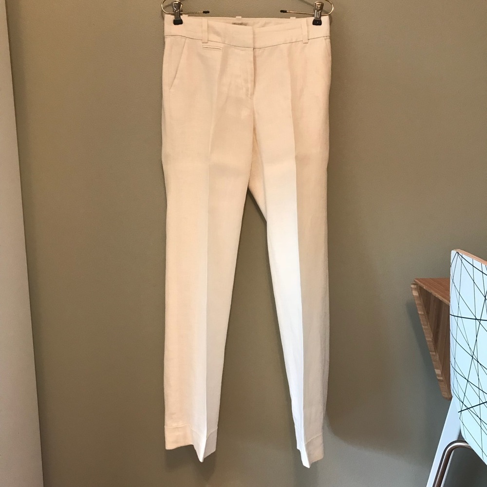 [J. Crew] White Linen Pants