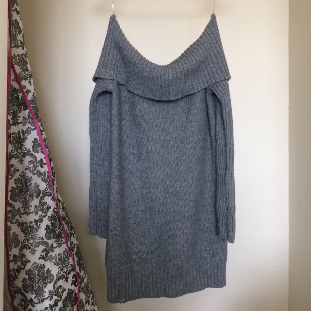 Off shoulder sweater dress