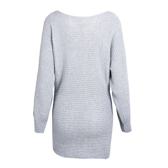 Braided Sleeve Off Shoulder Chunky Sweater Dress - Picture 5 of 6