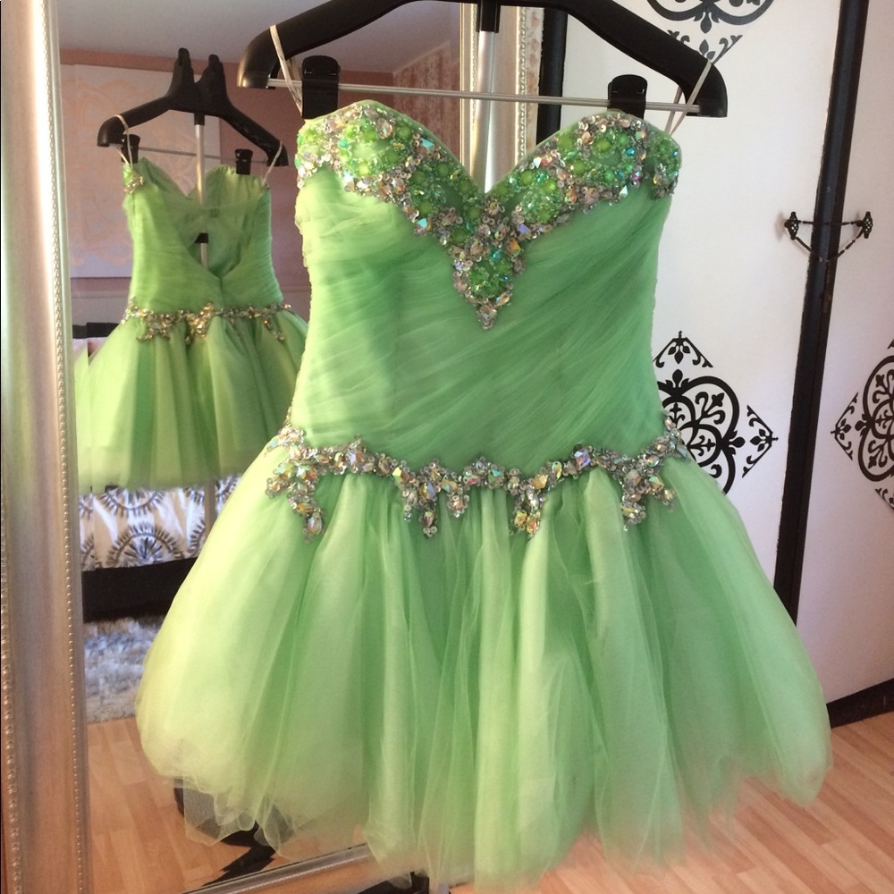 Mint green prom dress