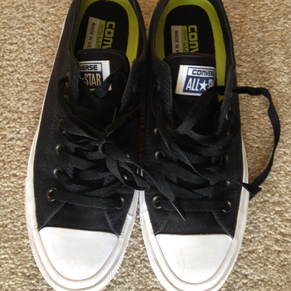 Black and white Converse sneakers