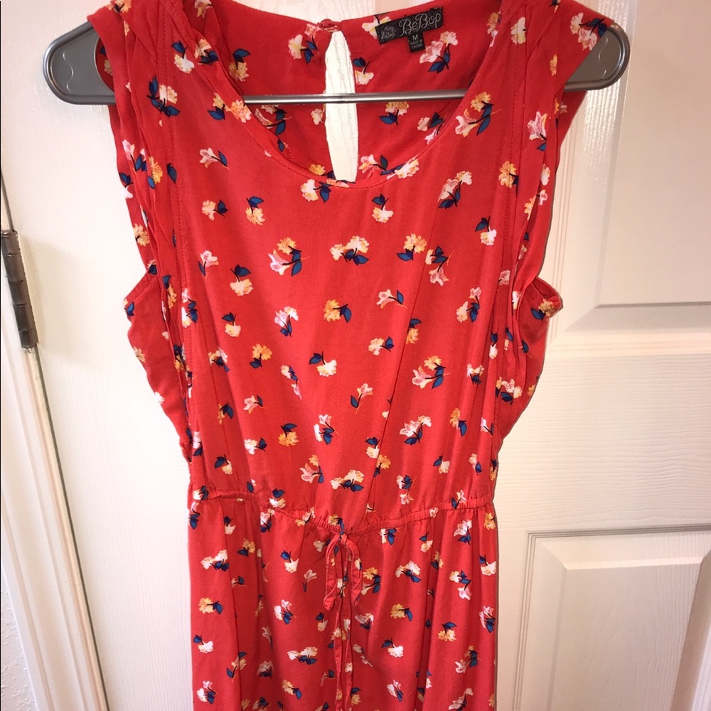Red Flower Patterned Dress