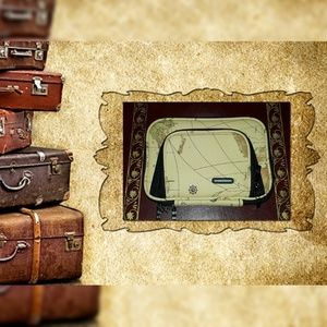 Case crown Tablet Case, Tan, Map design