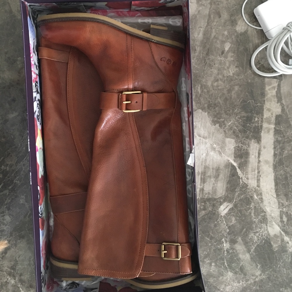 Camel Brown Leather Knee-high Lucky Brand Boots