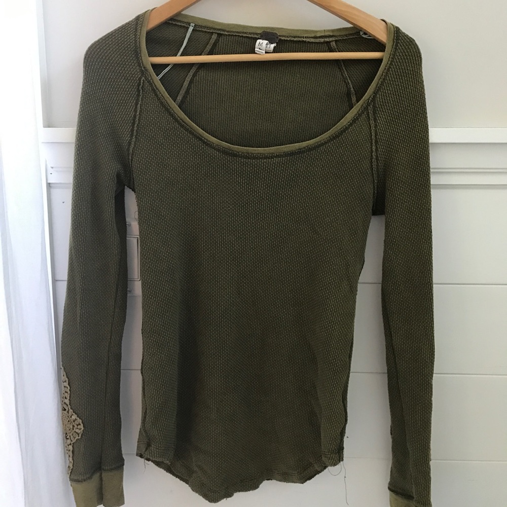 Free people thermal green shirt