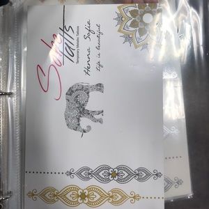 Metallic henna style tattoos