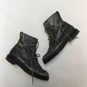 Paul Green Shoes - Paul Green Metallic Lace Up Combat Boots Paul Green Shoes - Paul Green Metallic Lace Up Combat Boots