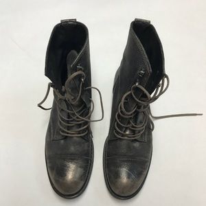 Paul Green Shoes - Paul Green Metallic Lace Up Combat Boots Paul Green Shoes - Paul Green Metallic Lace Up Combat Boots