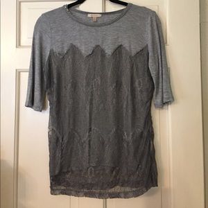 Bordeaux Lacey tee in grey size S