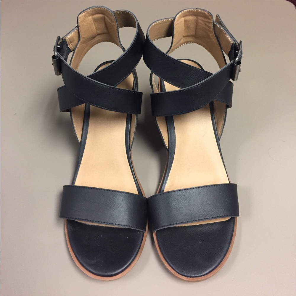 Black Block Heel Sandals