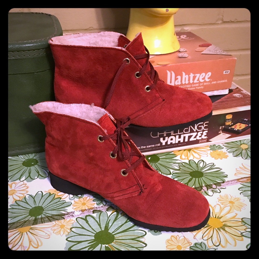 Vintage NOS Hush Puppies Rust Leather Lined Boots